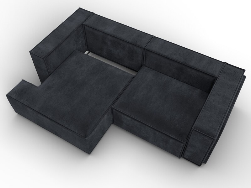 Диван угловой Лига-061 угол левый, Велюр, TOWER 11 темно-серый