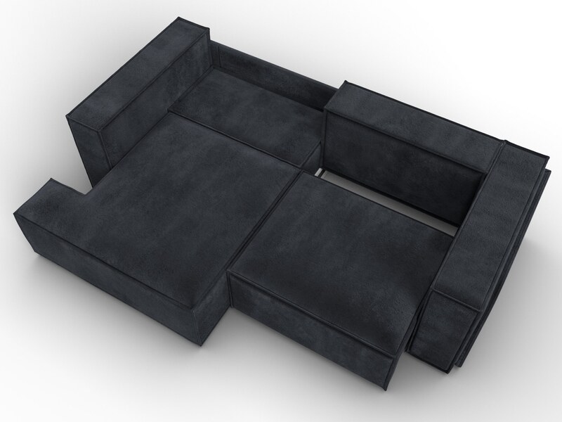 Диван угловой Лига-061 угол левый, Велюр, TOWER 11 темно-серый