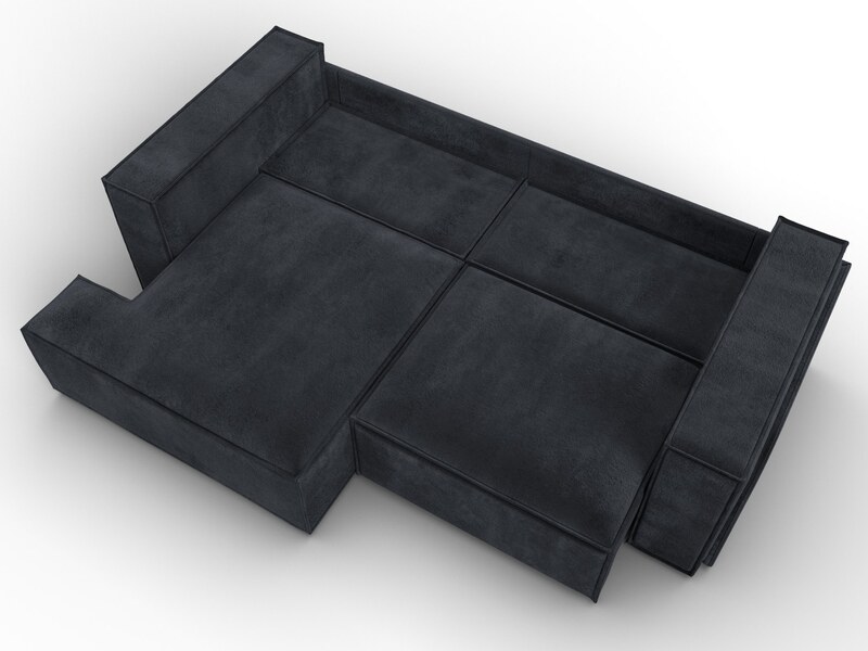 Диван угловой Лига-061 угол левый, Велюр, TOWER 11 темно-серый