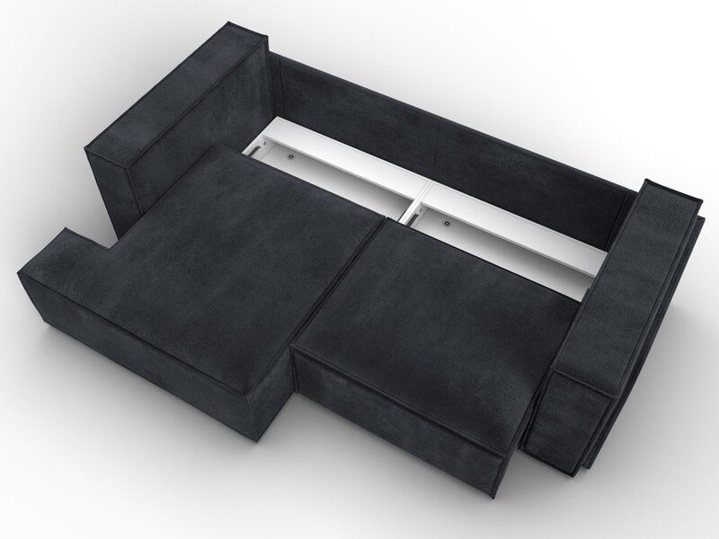 Диван угловой Лига-061 угол левый, Велюр, TOWER 11 темно-серый