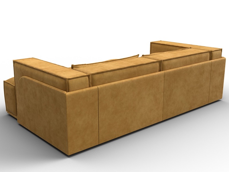 Диван угловой Лига-061 угол правый, Велюр, BRUT 10 желтый