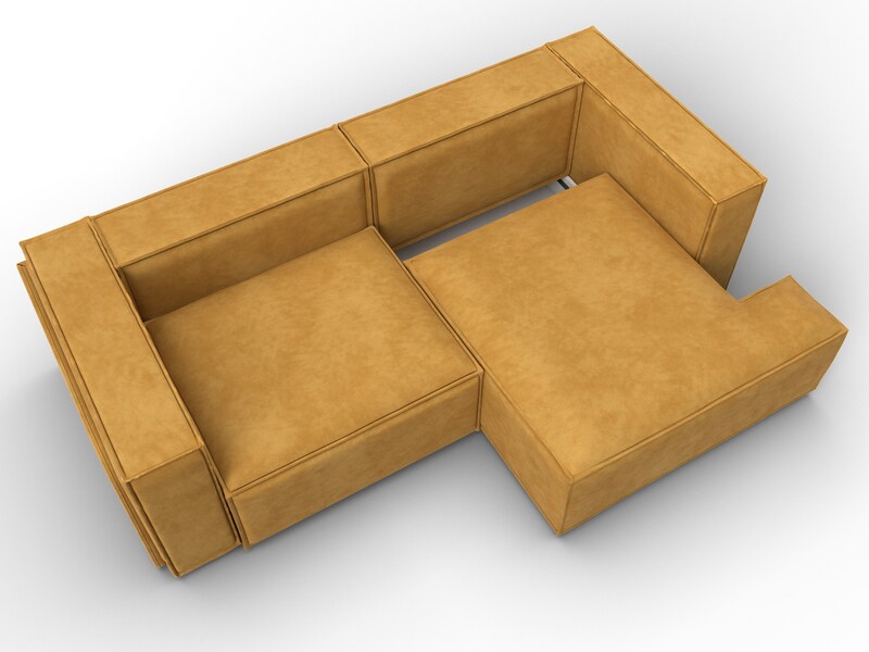 Диван угловой Лига-061 угол правый, Велюр, BRUT 10 желтый