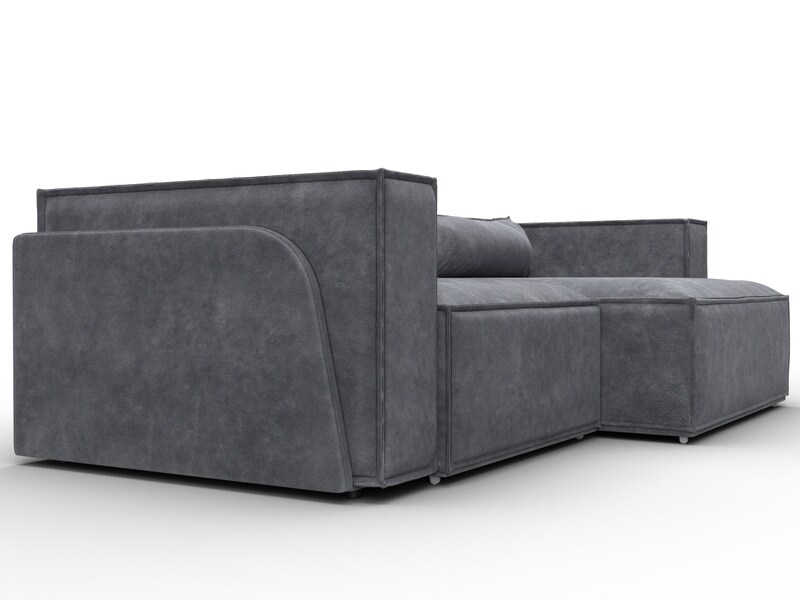 Диван угловой Лига-061 угол правый, Велюр, BRUT 16 темно-серый