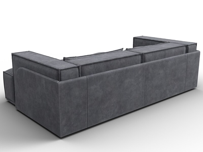 Диван угловой Лига-061 угол правый, Велюр, BRUT 16 темно-серый