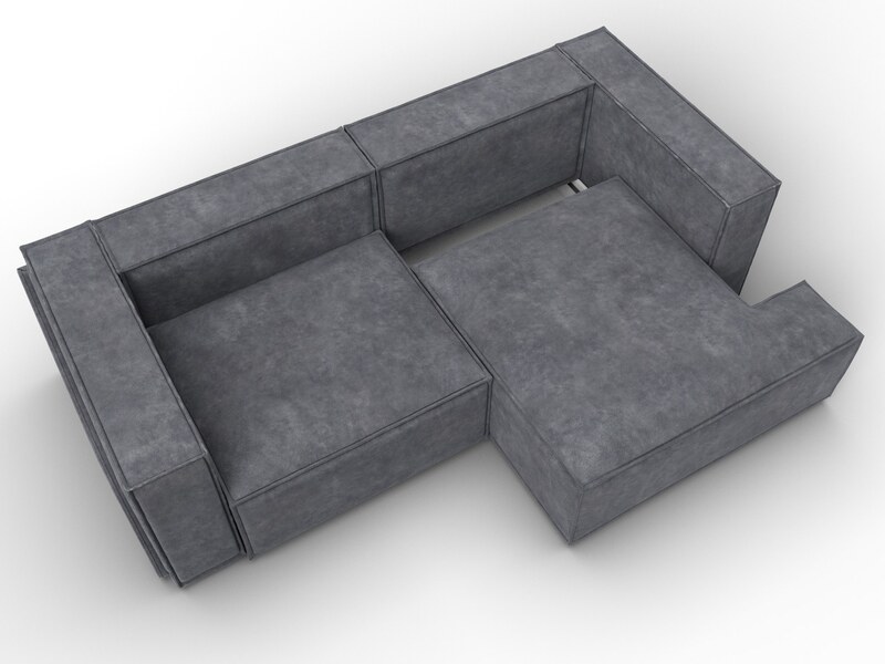 Диван угловой Лига-061 угол правый, Велюр, BRUT 16 темно-серый