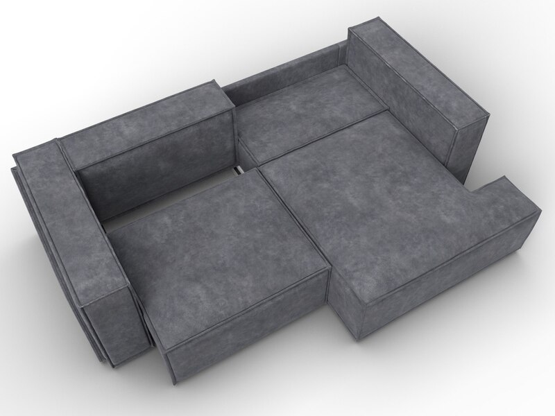 Диван угловой Лига-061 угол правый, Велюр, BRUT 16 темно-серый