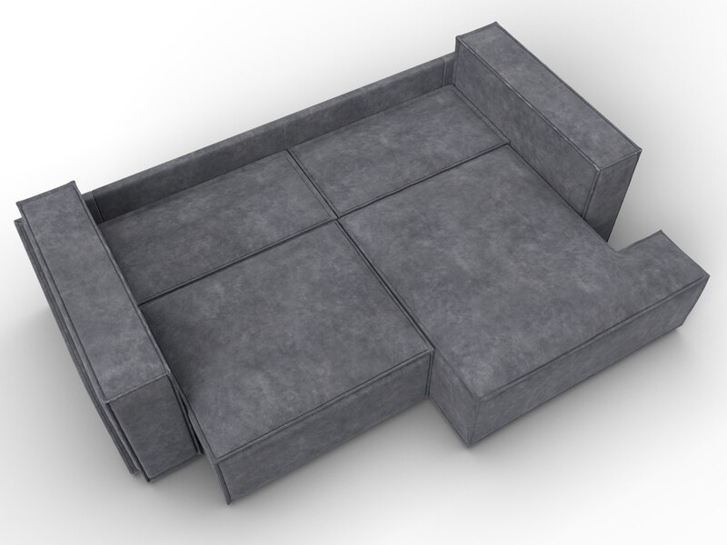 Диван угловой Лига-061 угол правый, Велюр, BRUT 16 темно-серый