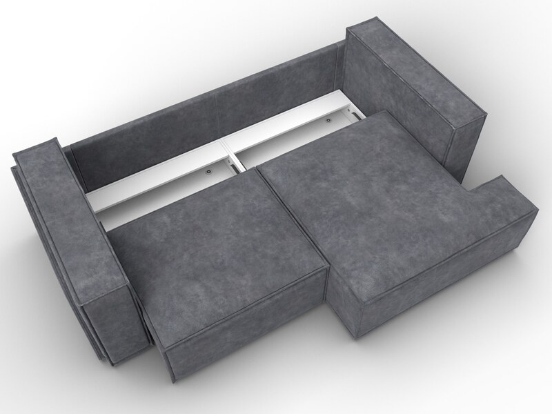 Диван угловой Лига-061 угол правый, Велюр, BRUT 16 темно-серый