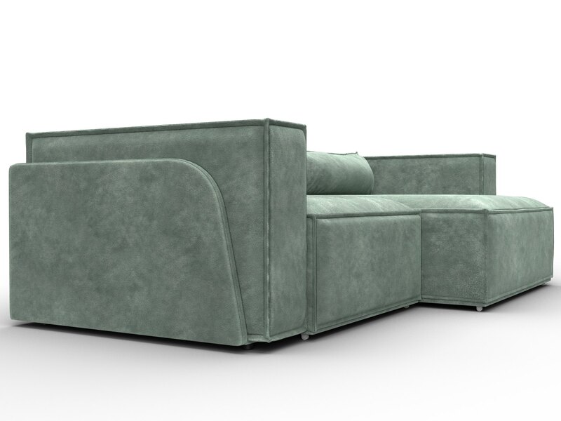 Диван угловой Лига-061 угол правый, Велюр, BRUT 08 зеленый