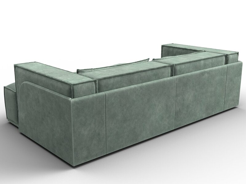 Диван угловой Лига-061 угол правый, Велюр, BRUT 08 зеленый