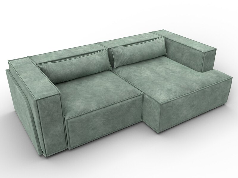 Диван угловой Лига-061 угол правый, Велюр, BRUT 08 зеленый