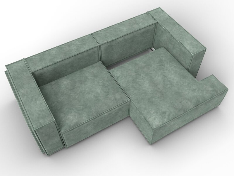 Диван угловой Лига-061 угол правый, Велюр, BRUT 08 зеленый