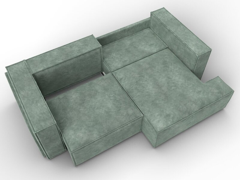 Диван угловой Лига-061 угол правый, Велюр, BRUT 08 зеленый