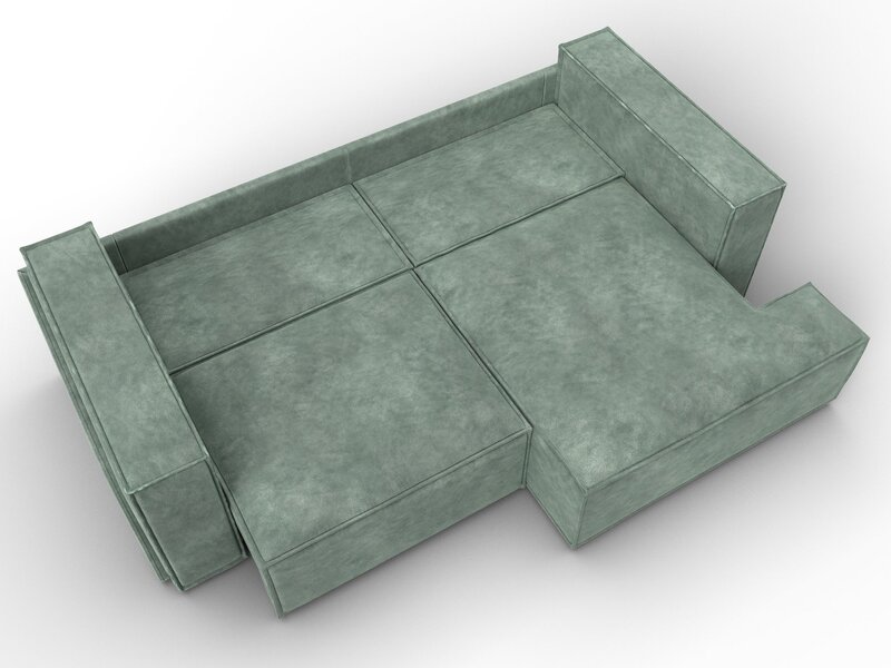 Диван угловой Лига-061 угол правый, Велюр, BRUT 08 зеленый