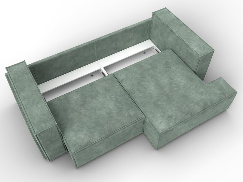 Диван угловой Лига-061 угол правый, Велюр, BRUT 08 зеленый