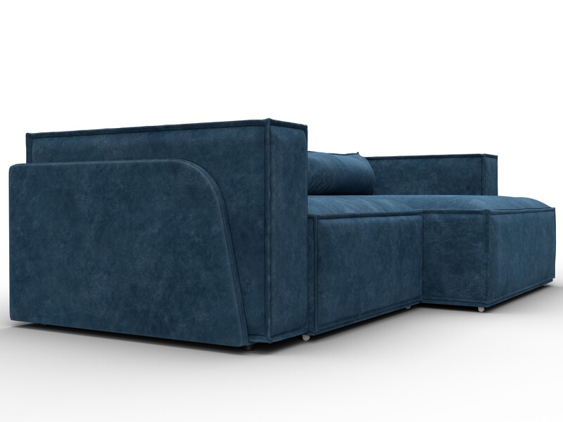 Диван угловой Лига-061 угол правый, Велюр, BRUT 11 синий