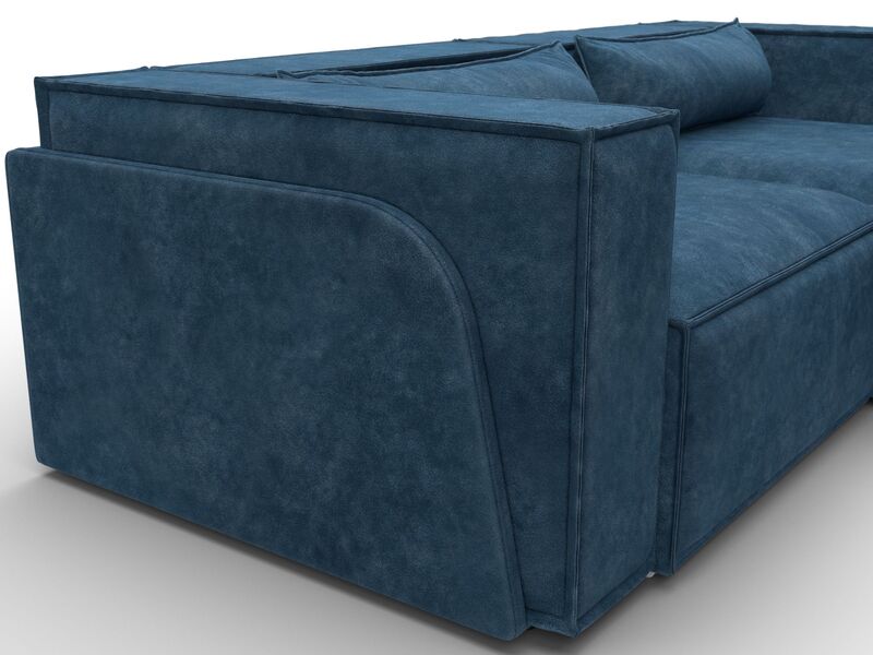 Диван угловой Лига-061 угол правый, Велюр, BRUT 11 синий