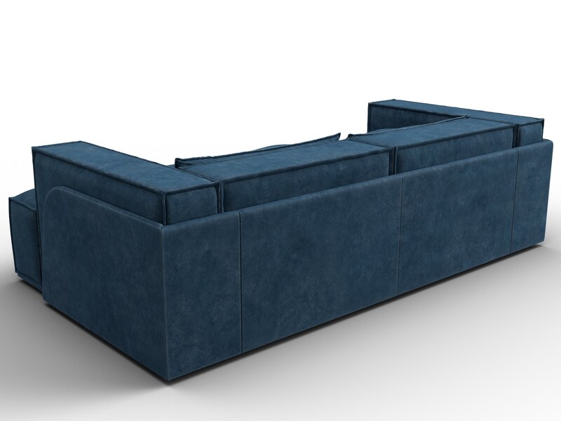 Диван угловой Лига-061 угол правый, Велюр, BRUT 11 синий