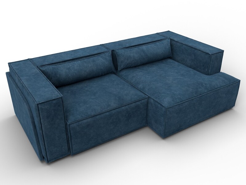 Диван угловой Лига-061 угол правый, Велюр, BRUT 11 синий