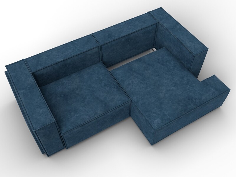 Диван угловой Лига-061 угол правый, Велюр, BRUT 11 синий