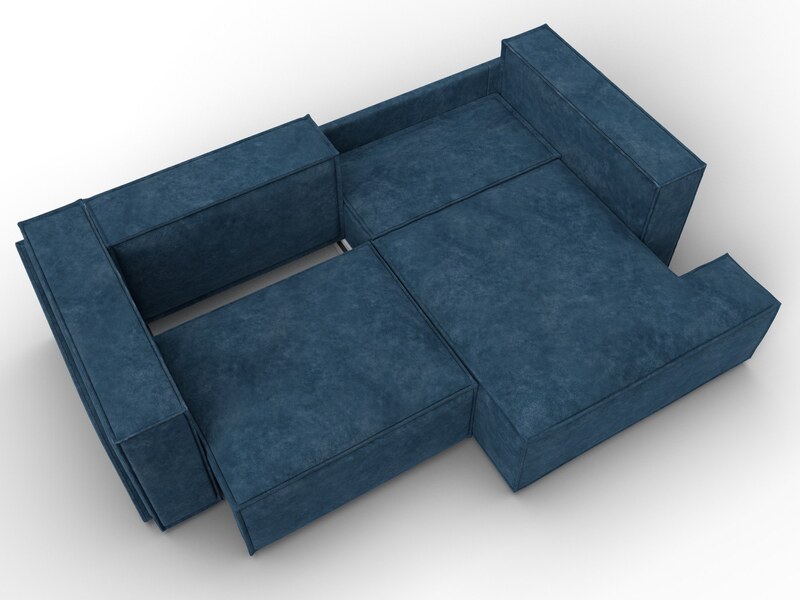 Диван угловой Лига-061 угол правый, Велюр, BRUT 11 синий