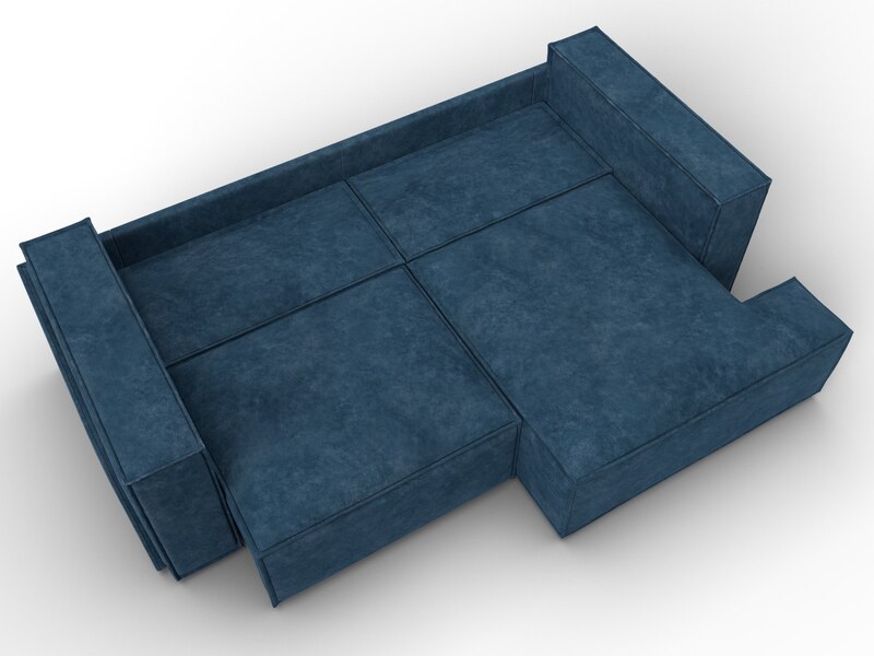 Диван угловой Лига-061 угол правый, Велюр, BRUT 11 синий