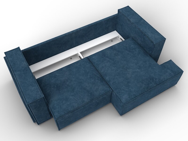 Диван угловой Лига-061 угол правый, Велюр, BRUT 11 синий