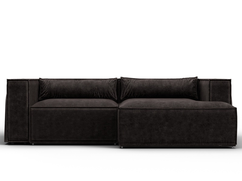 Диван угловой Лига-061 угол правый, Велюр, BRUT 17 коричневый