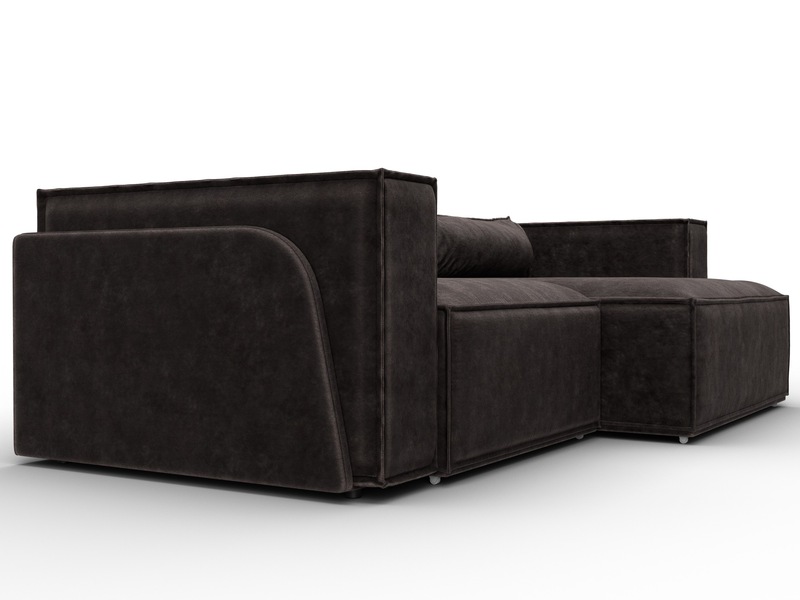 Диван угловой Лига-061 угол правый, Велюр, BRUT 17 коричневый