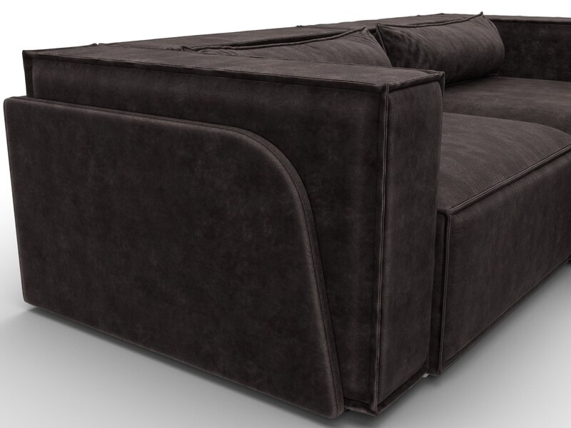 Диван угловой Лига-061 угол правый, Велюр, BRUT 17 коричневый