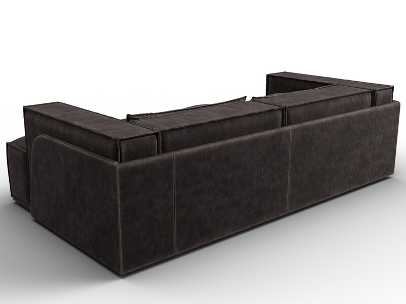 Диван угловой Лига-061 угол правый, Велюр, BRUT 17 коричневый