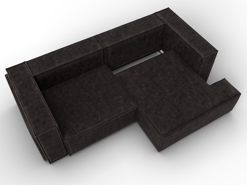 Диван угловой Лига-061 угол правый, Велюр, BRUT 17 коричневый