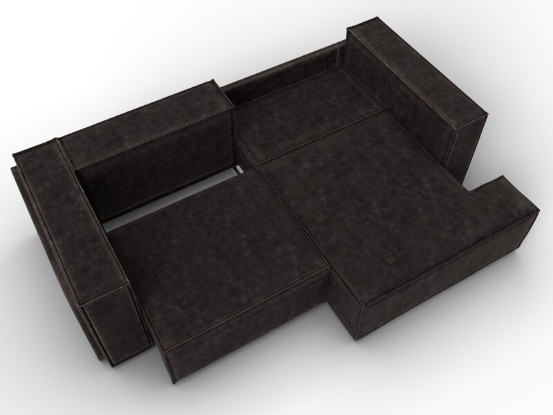 Диван угловой Лига-061 угол правый, Велюр, BRUT 17 коричневый