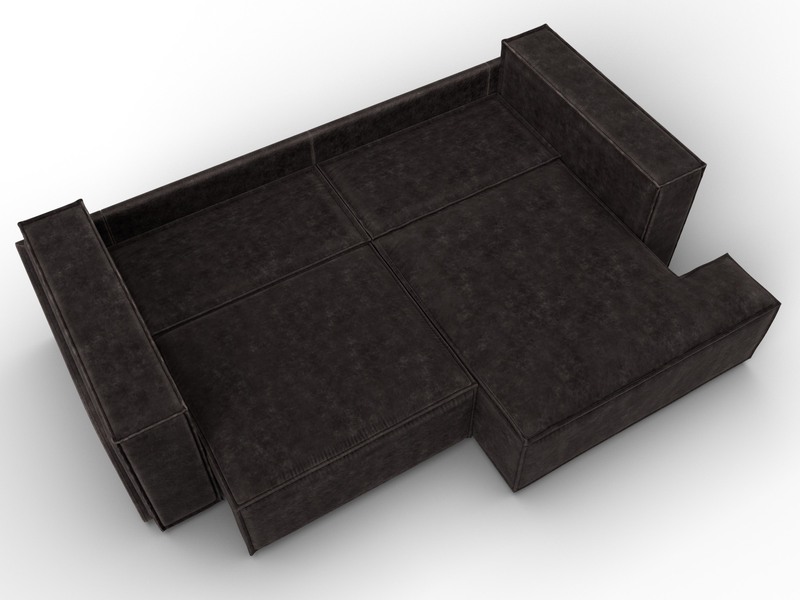 Диван угловой Лига-061 угол правый, Велюр, BRUT 17 коричневый