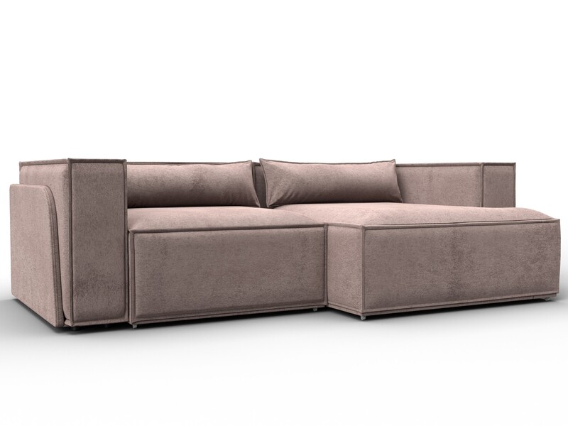 Диван угловой Лига-061 угол правый, Велюр, TOWER 05 бежевый