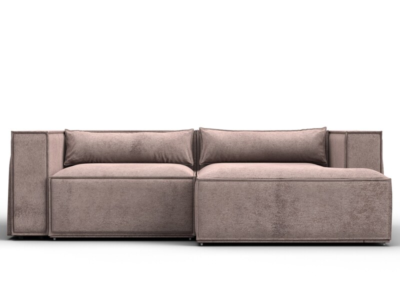 Диван угловой Лига-061 угол правый, Велюр, TOWER 05 бежевый