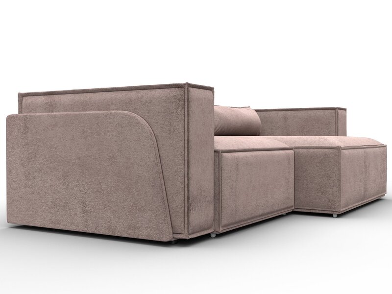 Диван угловой Лига-061 угол правый, Велюр, TOWER 05 бежевый