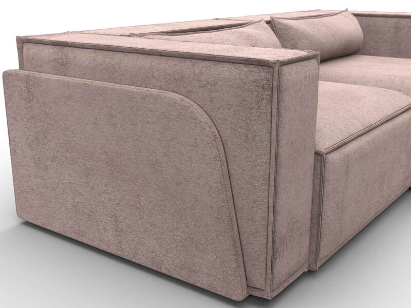 Диван угловой Лига-061 угол правый, Велюр, TOWER 05 бежевый