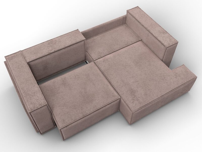 Диван угловой Лига-061 угол правый, Велюр, TOWER 05 бежевый