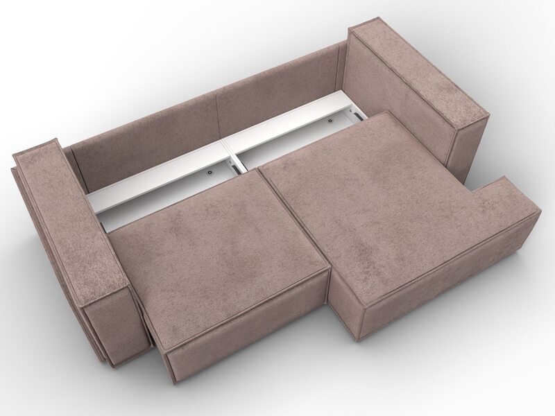 Диван угловой Лига-061 угол правый, Велюр, TOWER 05 бежевый