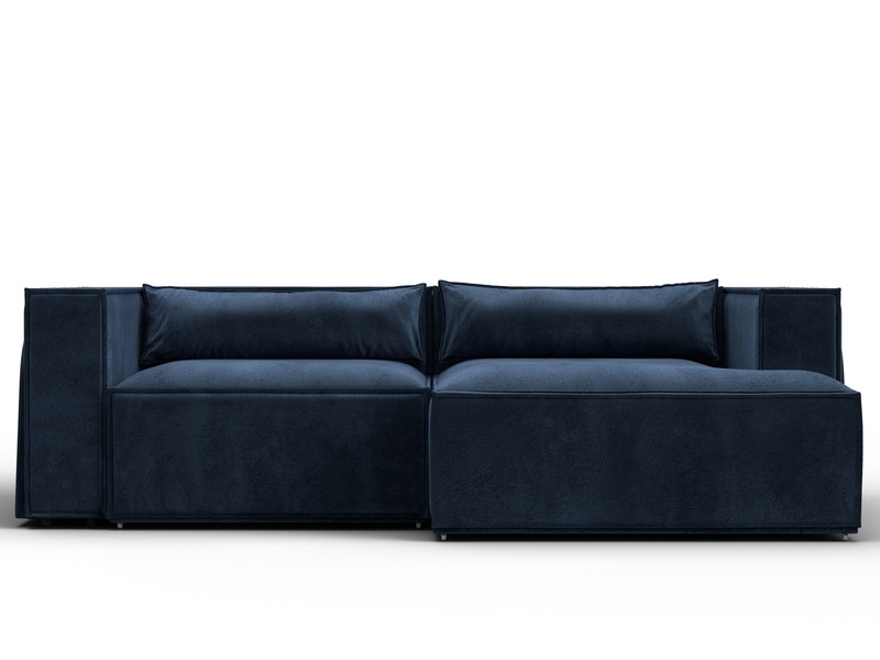 Диван угловой Лига-061 угол правый, Велюр, TOWER 13 синий