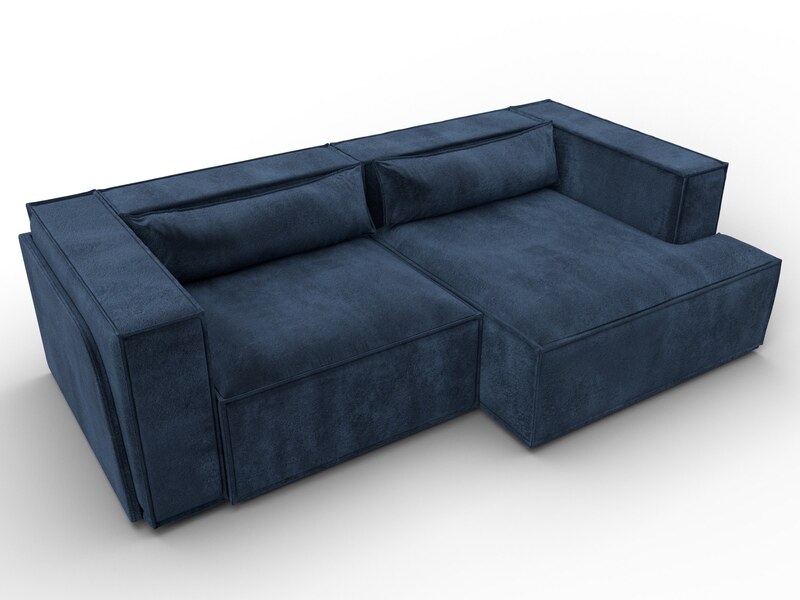 Диван угловой Лига-061 угол правый, Велюр, TOWER 13 синий