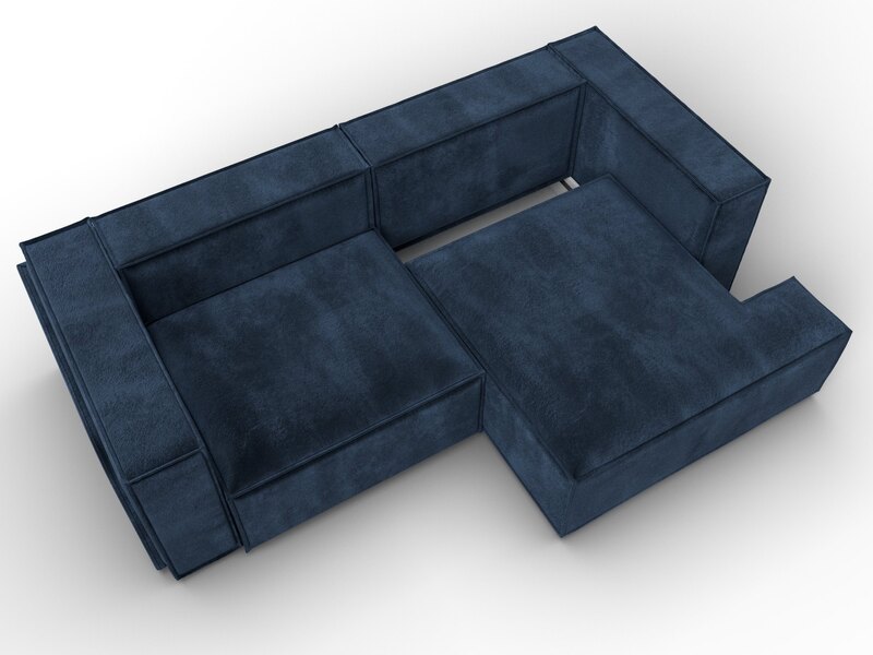 Диван угловой Лига-061 угол правый, Велюр, TOWER 13 синий