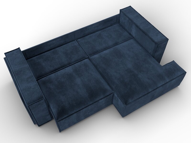 Диван угловой Лига-061 угол правый, Велюр, TOWER 13 синий