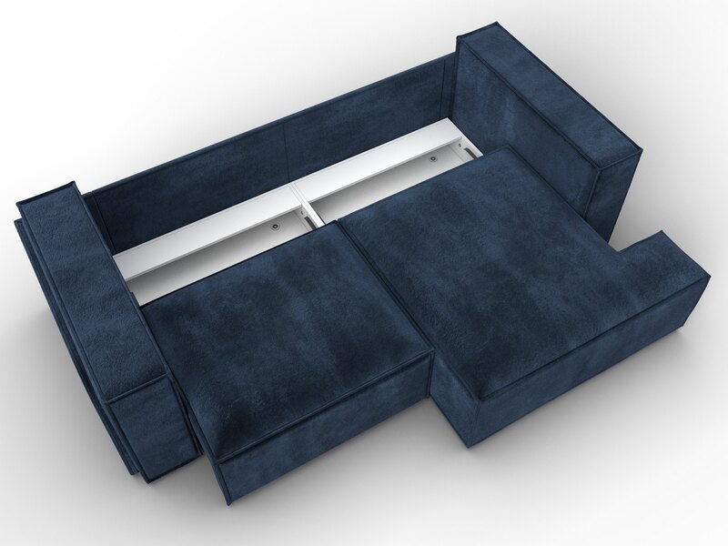 Диван угловой Лига-061 угол правый, Велюр, TOWER 13 синий