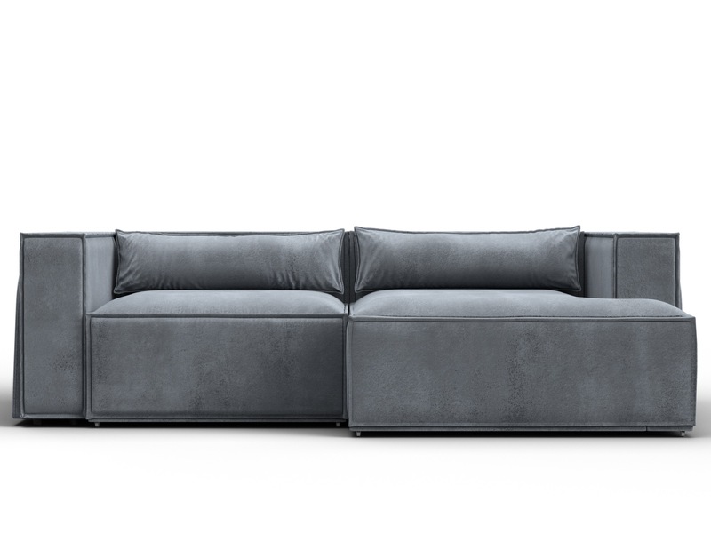 Диван угловой Лига-061 угол правый, Велюр, TOWER 10 серый