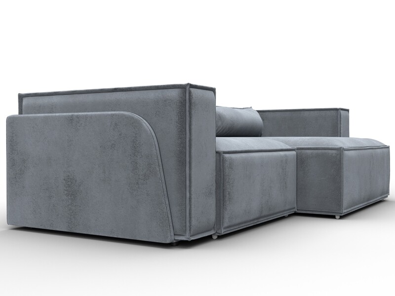 Диван угловой Лига-061 угол правый, Велюр, TOWER 10 серый
