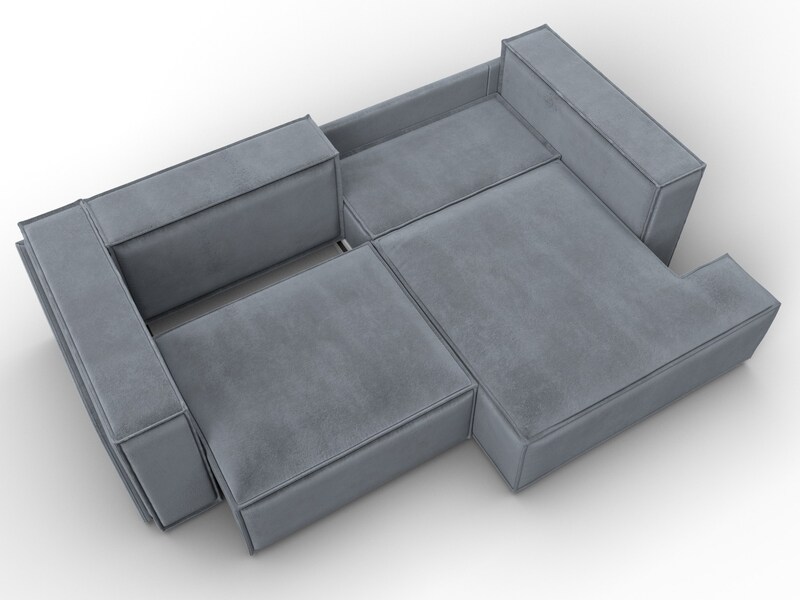 Диван угловой Лига-061 угол правый, Велюр, TOWER 10 серый