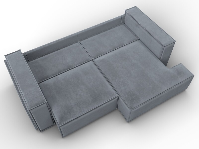 Диван угловой Лига-061 угол правый, Велюр, TOWER 10 серый