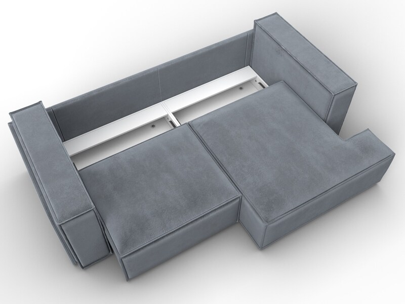 Диван угловой Лига-061 угол правый, Велюр, TOWER 10 серый